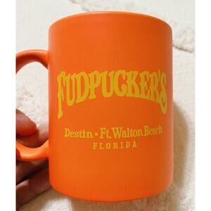 Fudpuckers Beach side Bar & Grill Destin Ft Walton Beach Florida Orange Mug Cup